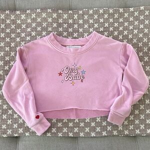 iloveplum OMG Babe Pink Cropped Sweatshirt